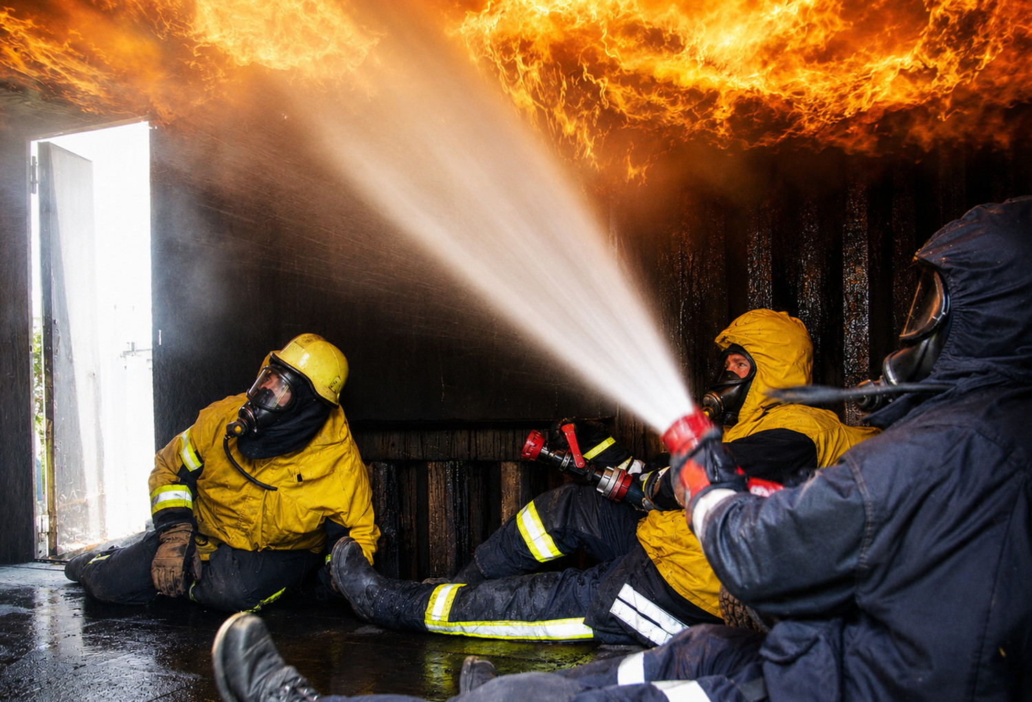 Flashover Brandcontainer Realbrandausbildung Freiwillige Feuerwehr Landkreis Erding